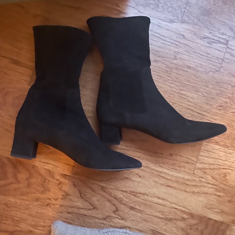 Aquatalia Black Suede Heeled Boots